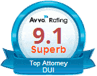 Average rating of 9.1 Superb Top Attorney DUI